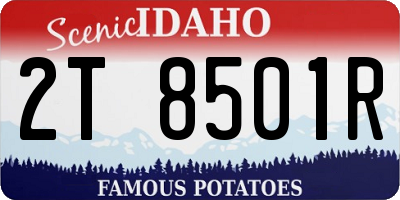 ID license plate 2T8501R