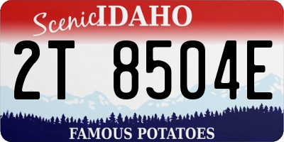 ID license plate 2T8504E