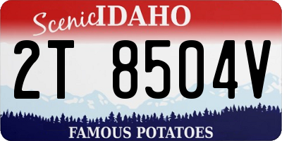 ID license plate 2T8504V