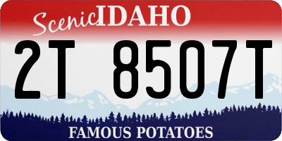 ID license plate 2T8507T