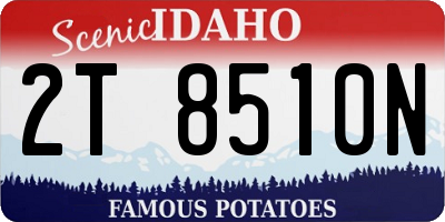 ID license plate 2T8510N