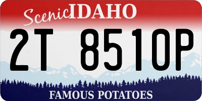 ID license plate 2T8510P