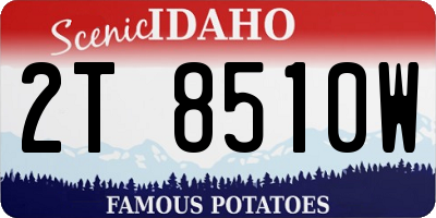 ID license plate 2T8510W