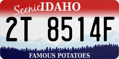 ID license plate 2T8514F