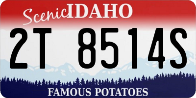 ID license plate 2T8514S
