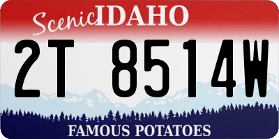 ID license plate 2T8514W