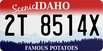 ID license plate 2T8514X