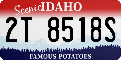 ID license plate 2T8518S