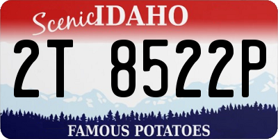 ID license plate 2T8522P