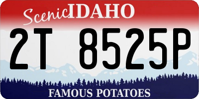 ID license plate 2T8525P