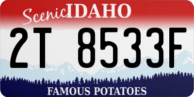 ID license plate 2T8533F