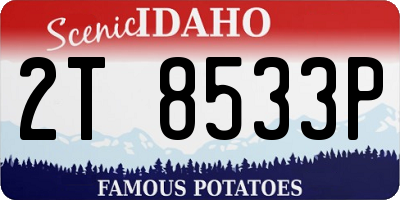 ID license plate 2T8533P