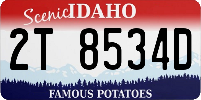 ID license plate 2T8534D