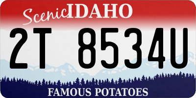 ID license plate 2T8534U