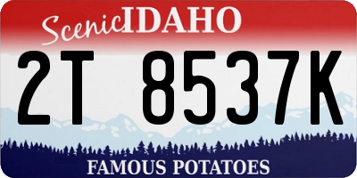 ID license plate 2T8537K