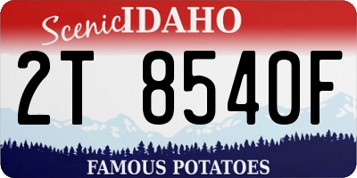 ID license plate 2T8540F