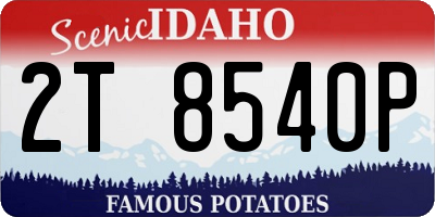 ID license plate 2T8540P
