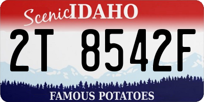 ID license plate 2T8542F