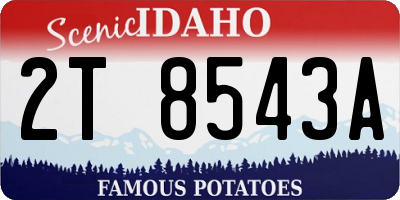 ID license plate 2T8543A