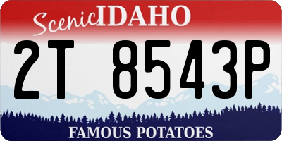 ID license plate 2T8543P