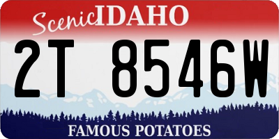 ID license plate 2T8546W