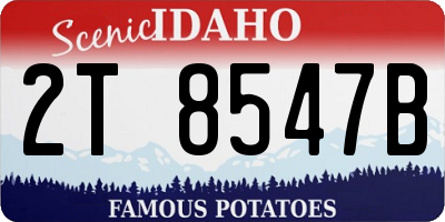 ID license plate 2T8547B