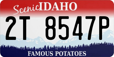ID license plate 2T8547P