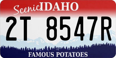 ID license plate 2T8547R