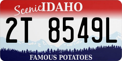 ID license plate 2T8549L