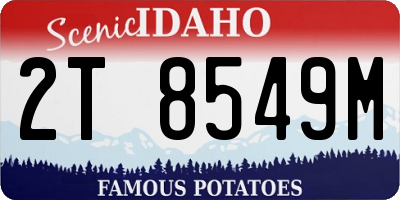 ID license plate 2T8549M