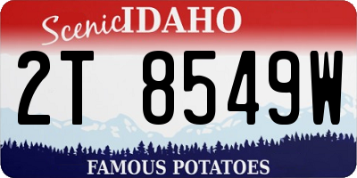 ID license plate 2T8549W
