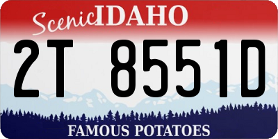 ID license plate 2T8551D