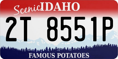 ID license plate 2T8551P