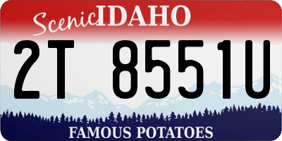 ID license plate 2T8551U