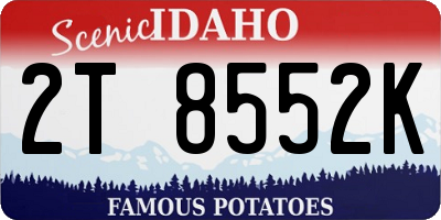 ID license plate 2T8552K