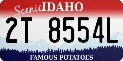 ID license plate 2T8554L