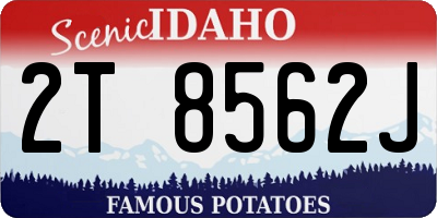 ID license plate 2T8562J
