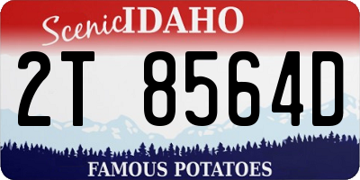 ID license plate 2T8564D