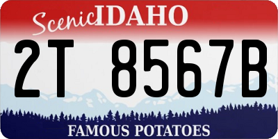 ID license plate 2T8567B