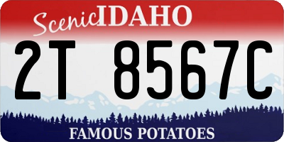 ID license plate 2T8567C
