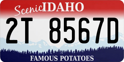 ID license plate 2T8567D