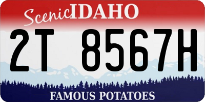 ID license plate 2T8567H