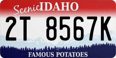 ID license plate 2T8567K