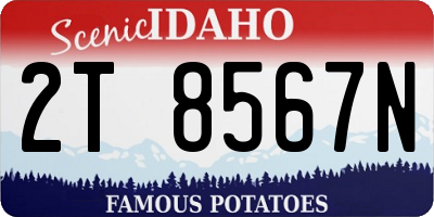 ID license plate 2T8567N