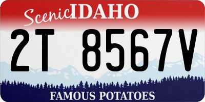 ID license plate 2T8567V