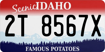 ID license plate 2T8567X