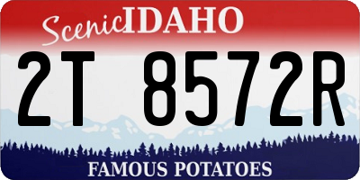 ID license plate 2T8572R