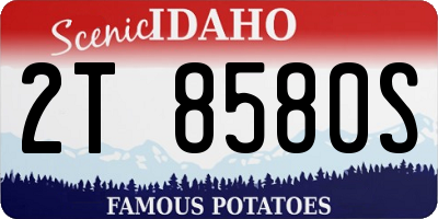 ID license plate 2T8580S