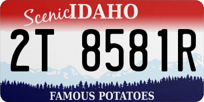 ID license plate 2T8581R