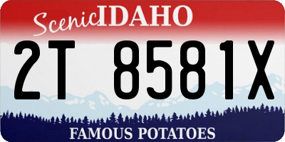 ID license plate 2T8581X